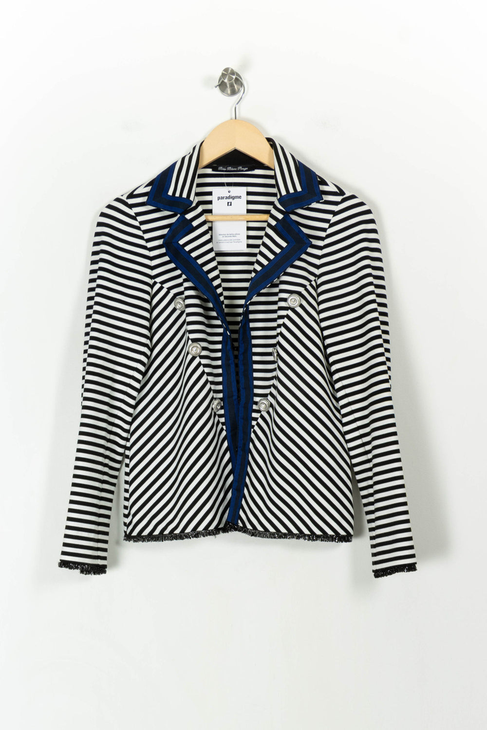 Veste Rayée Noire et Blanche - Taille XL/42 de la marque Bleu Blanc Rouge | PARAD107642 - Vendu par Paradigme - Image 2