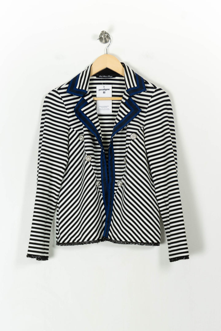 Veste Rayée Noire et Blanche - Taille XL/42 de la marque Bleu Blanc Rouge | PARAD107642 - Vendu par Paradigme - Image 2