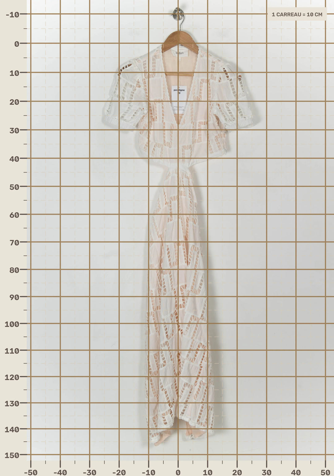 Robe Longue Blanche et Beige - Taille S/36 de la marque ba&amp;sh | PARAD107650 - Vendu par Paradigme - Image 4
