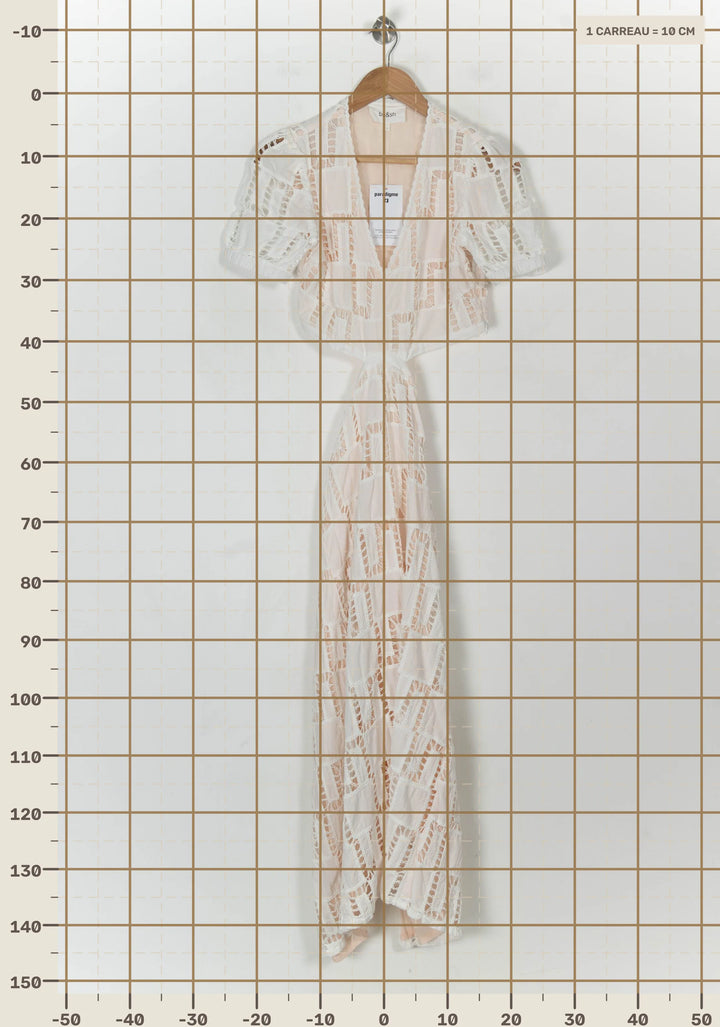 Robe Longue Blanche et Beige - Taille S/36 de la marque ba&amp;sh | PARAD107650 - Vendu par Paradigme - Image 4