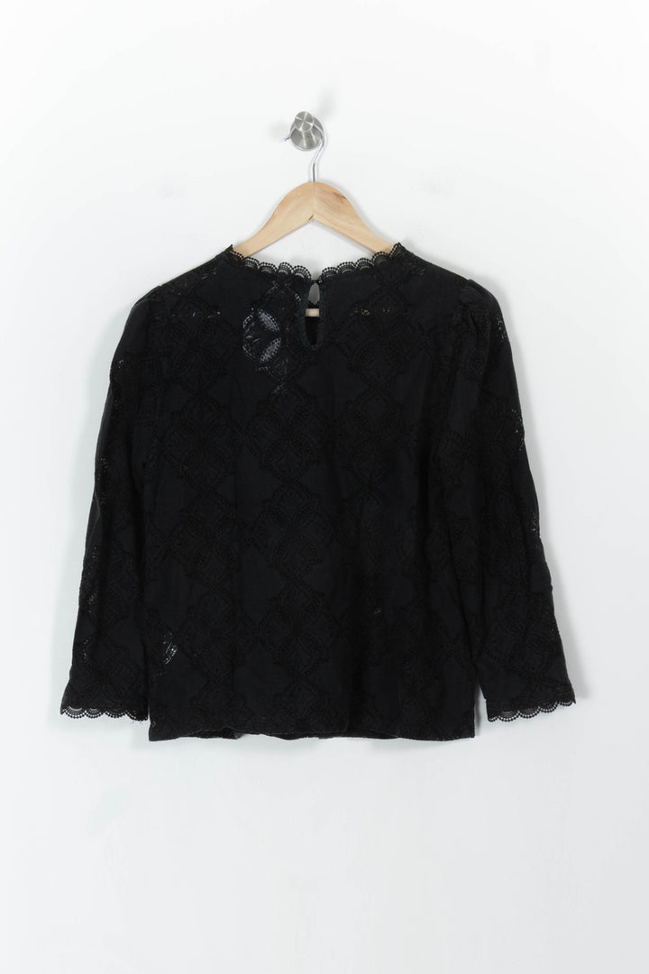 Blouse en dentelle noire - Taille L/40 de la marque Grace & Mila | PARAD107653 - Vendu par Paradigme - Image 4