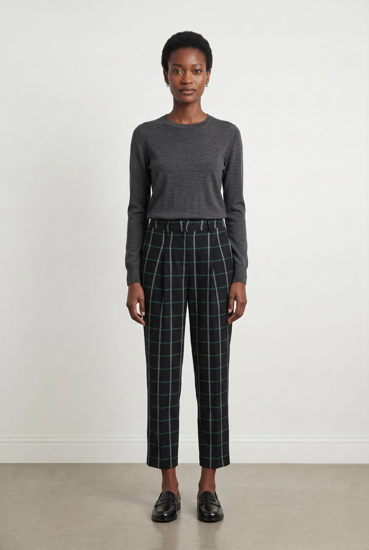 Pantalon à Carreaux Noir et Vert - Taille S/36 de la marque FRNCH | PARAD107672 - Vendu par Paradigme - Image 1