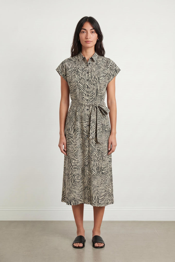 Robe Midi Noire et Blanche - Taille S/36 de la marque Caroll | PARAD107677 - Vendu par Paradigme - Image 1