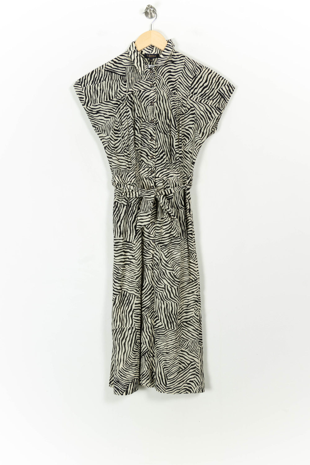 Robe Midi Noire et Blanche - Taille S/36 de la marque Caroll | PARAD107677 - Vendu par Paradigme - Image 2
