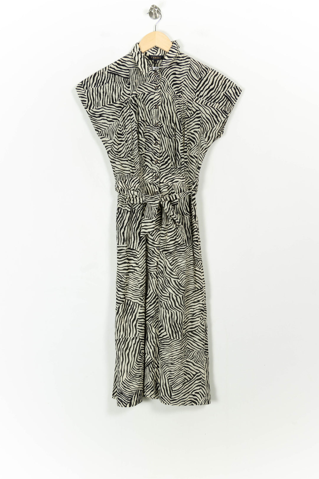 Robe Midi Noire et Blanche - Taille S/36 de la marque Caroll | PARAD107677 - Vendu par Paradigme - Image 2
