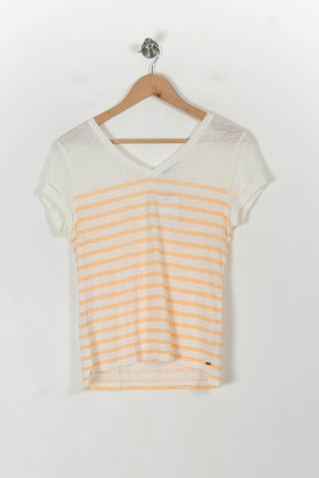Tee-shirt Blanc et Orange - Taille XS/34 de la marque IKKS | PARAD107684 - Vendu par Paradigme - Image 4