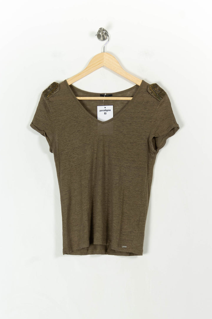 Tee Shirt Vert - Taille XS/34 de la marque IKKS | PARAD107685 - Vendu par Paradigme - Image 2