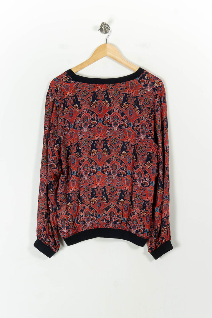 Blouse Bordeaux et Noir - Taille XL/42 de la marque La Fée Maraboutée | PARAD107692 - Vendu par Paradigme - Image 4