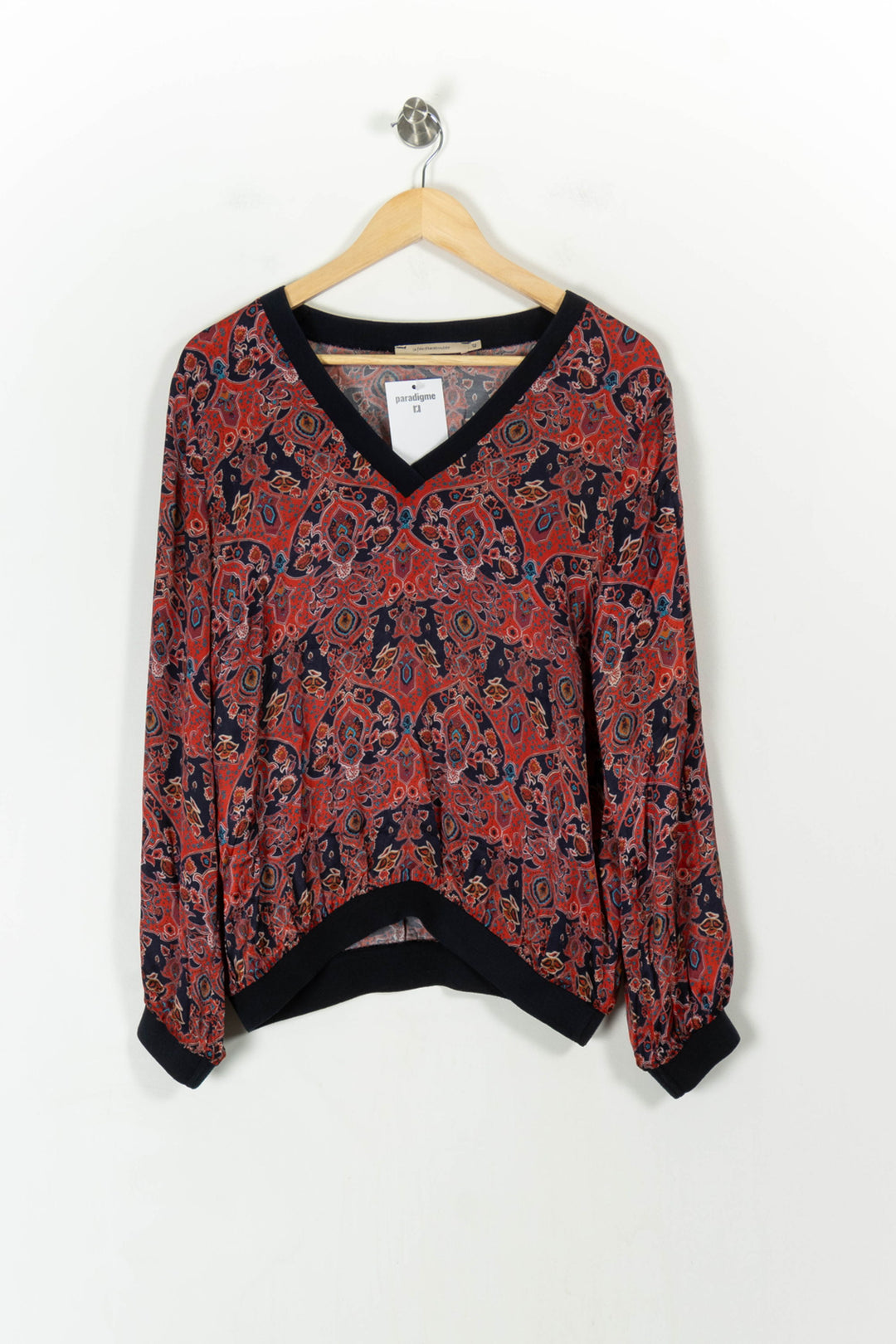 Blouse Bordeaux et Noir - Taille XL/42 de la marque La Fée Maraboutée | PARAD107692 - Vendu par Paradigme - Image 2