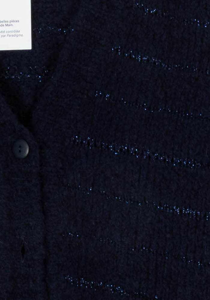 Cardigan Bleu - Taille M/38 de la marque La Fée Maraboutée | PARAD107714 - Vendu par Paradigme - Image 3