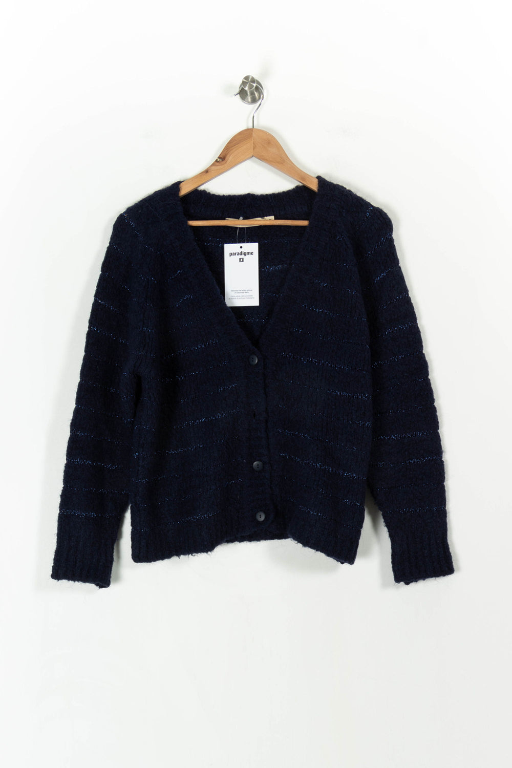 Cardigan Bleu - Taille M/38 de la marque La Fée Maraboutée | PARAD107714 - Vendu par Paradigme - Image 2