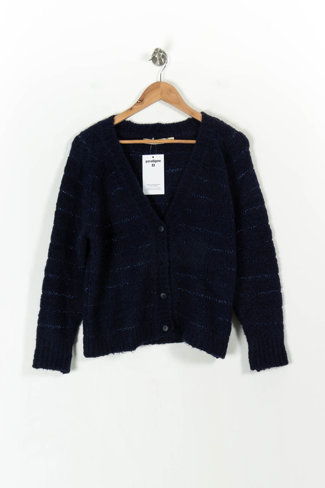 Cardigan Bleu - Taille M/38 de la marque La Fée Maraboutée | PARAD107714 - Vendu par Paradigme - Image 2