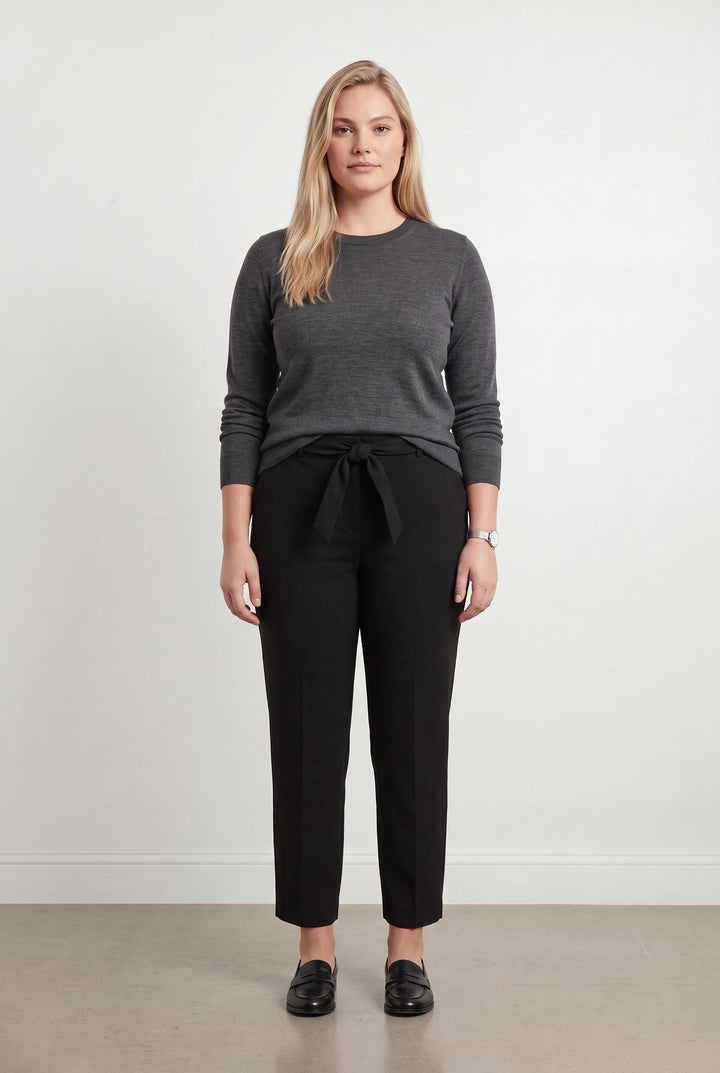Pantalon Ceinturé Noir - Taille XXL/44 de la marque Maison 123 | PARAD107715 - Vendu par Paradigme - Image 1