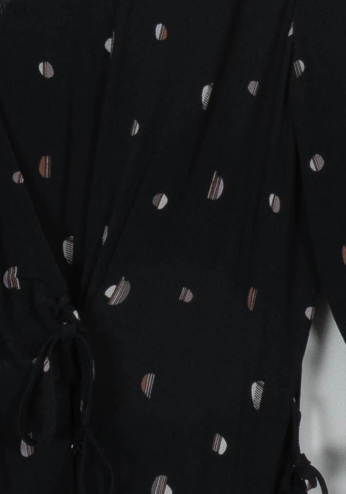Robe longue noire à pois blancs et beiges - Taille M/38 de la marque Sessùn | PARAD107724 - Vendu par Paradigme - Image 3