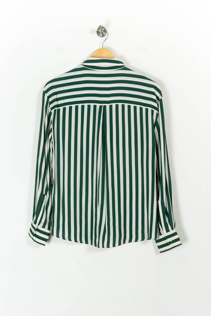Chemise Rayée Verte et Blanche - Taille M/38 de la marque Caroll | PARAD107728 - Vendu par Paradigme - Image 4
