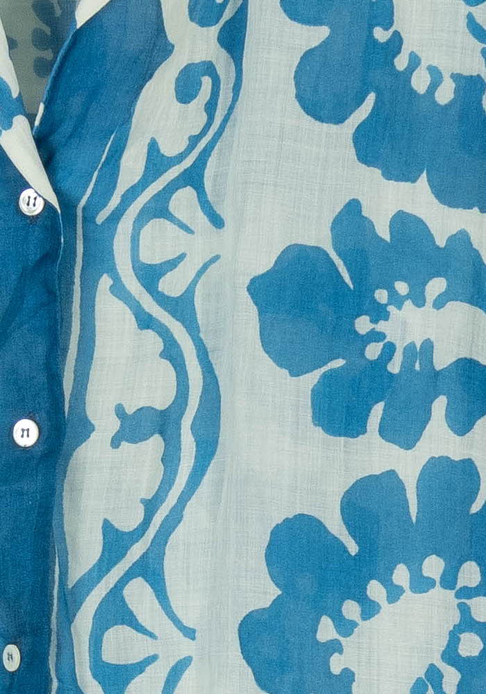 Chemise Manches Courtes Bleu et Blanc - Taille S/36 de la marque Sandro | PARAD107729 - Vendu par Paradigme - Image 3