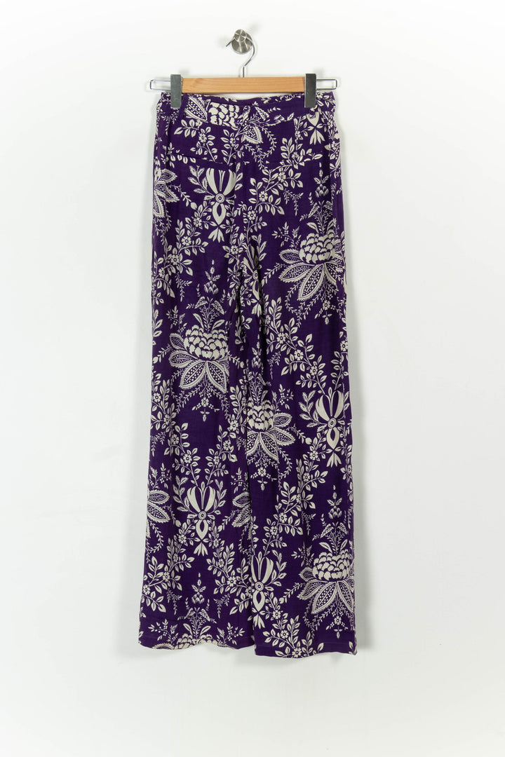 Pantalon Large Violet et Blanc - Taille S/36 de la marque Petite Mendigote | PARAD107734 - Vendu par Paradigme - Image 4