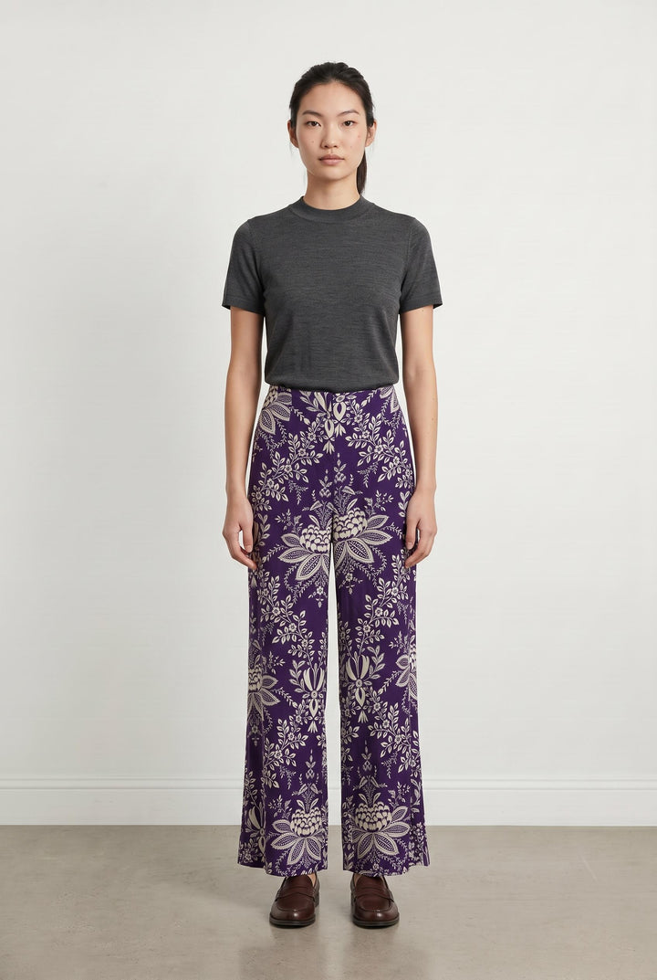 Pantalon Large Violet et Blanc - Taille S/36 de la marque Petite Mendigote | PARAD107734 - Vendu par Paradigme - Image 1