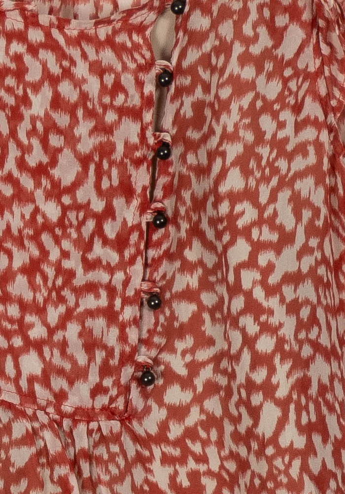 Robe Fluide Rouge et Blanche - Taille M/38 de la marque IKKS | PARAD107738 - Vendu par Paradigme - Image 3