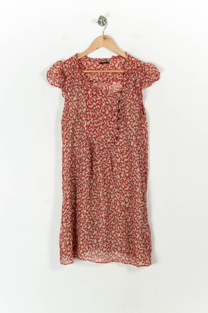 Robe Fluide Rouge et Blanche - Taille M/38 de la marque IKKS | PARAD107738 - Vendu par Paradigme - Image 2