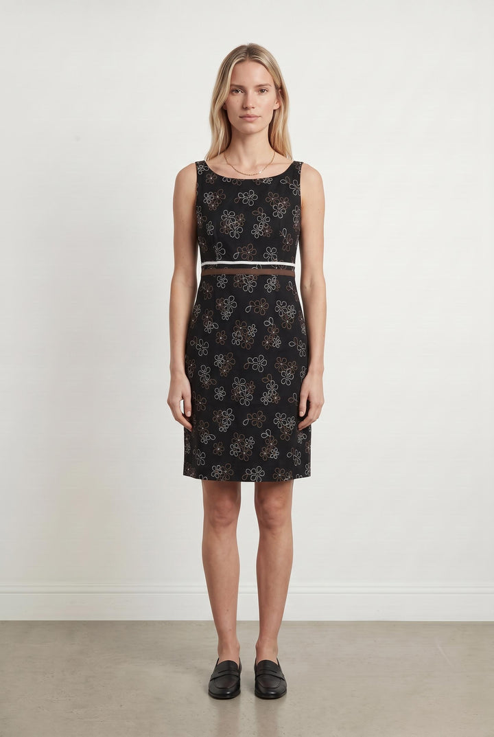 Robe Droite Noire et Marron - Taille M/38 de la marque Paule Ka | PARAD107742 - Vendu par Paradigme - Image 1