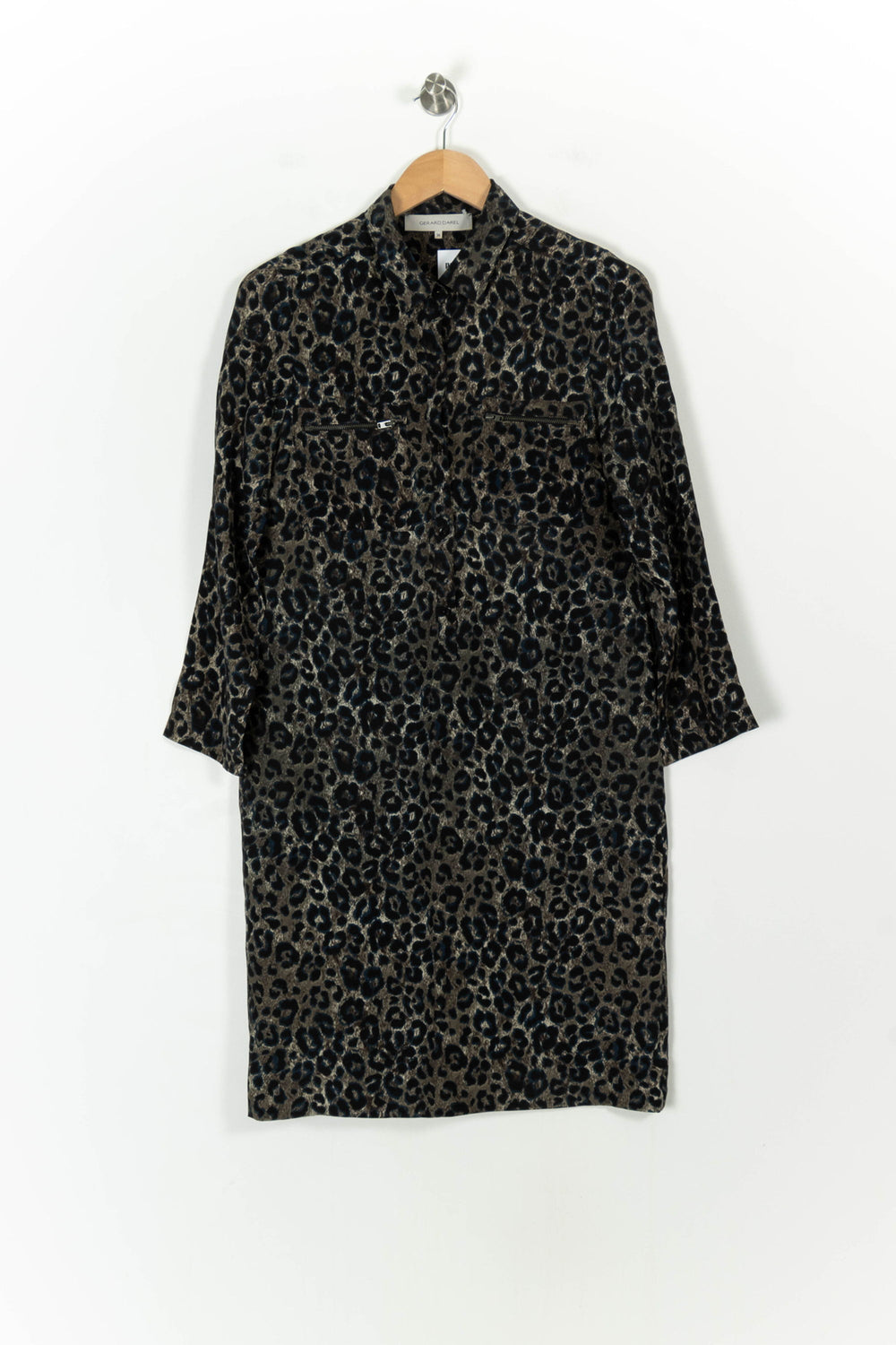 Robe Chemise Léopard Noir et Beige - Taille S/36 de la marque Gerard Darel | PARAD107744 - Vendu par Paradigme - Image 2