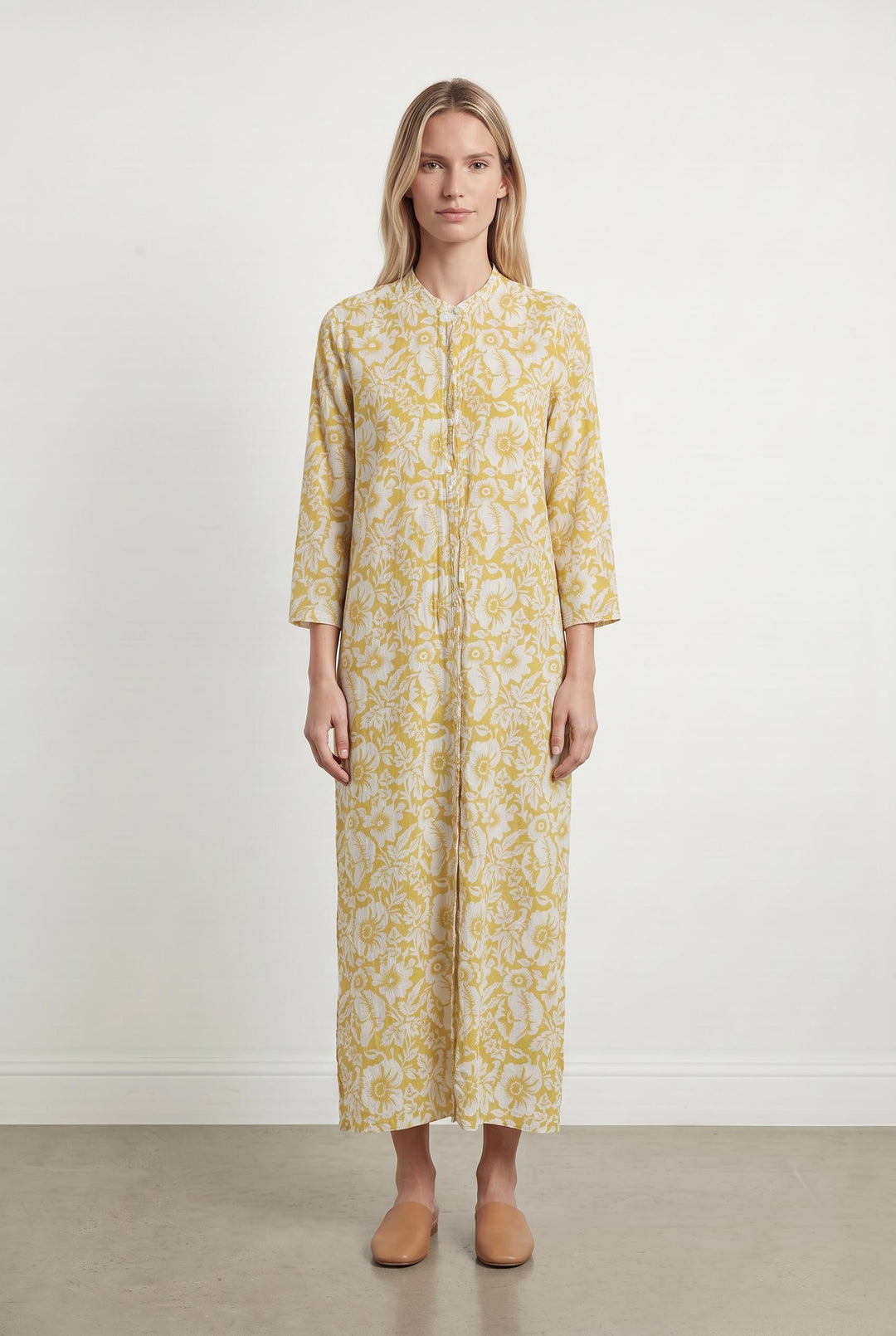 Robe Longue Jaune et Blanche - Taille M/38 de la marque Petite Mendigote | PARAD107745 - Vendu par Paradigme - Image 1