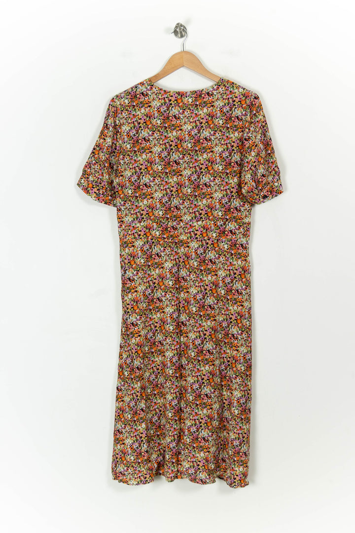 Robe Fleurie Orange et Rose - Taille XL/42 de la marque La Fée Maraboutée | PARAD107746 - Vendu par Paradigme - Image 4