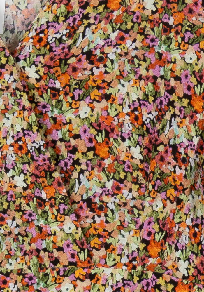 Robe Fleurie Orange et Rose - Taille XL/42 de la marque La Fée Maraboutée | PARAD107746 - Vendu par Paradigme - Image 3