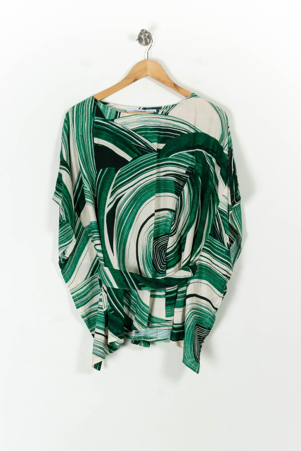 Blouse Verte et Blanche - Taille XL/42 de la marque La Fée Maraboutée | PARAD107748 - Vendu par Paradigme - Image 2