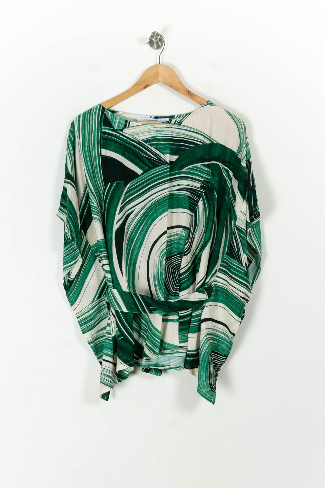 Blouse Verte et Blanche - Taille XL/42 de la marque La Fée Maraboutée | PARAD107748 - Vendu par Paradigme - Image 2