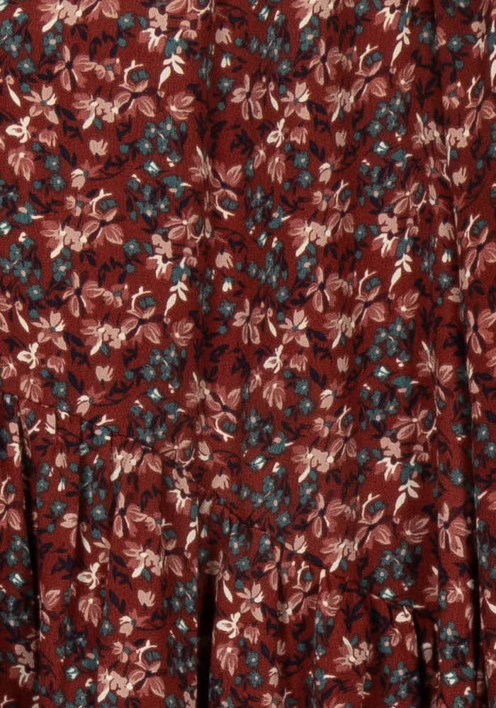 Robe Fleurie Bordeaux - Taille S/36 de la marque Petite Mendigote | PARAD107752 - Vendu par Paradigme - Image 3