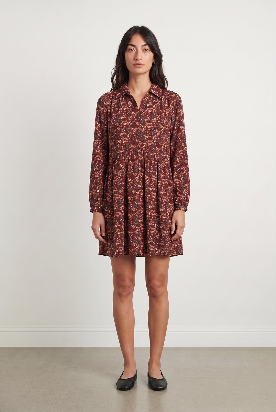 Robe Fleurie Bordeaux - Taille S/36 de la marque Petite Mendigote | PARAD107752 - Vendu par Paradigme - Image 1
