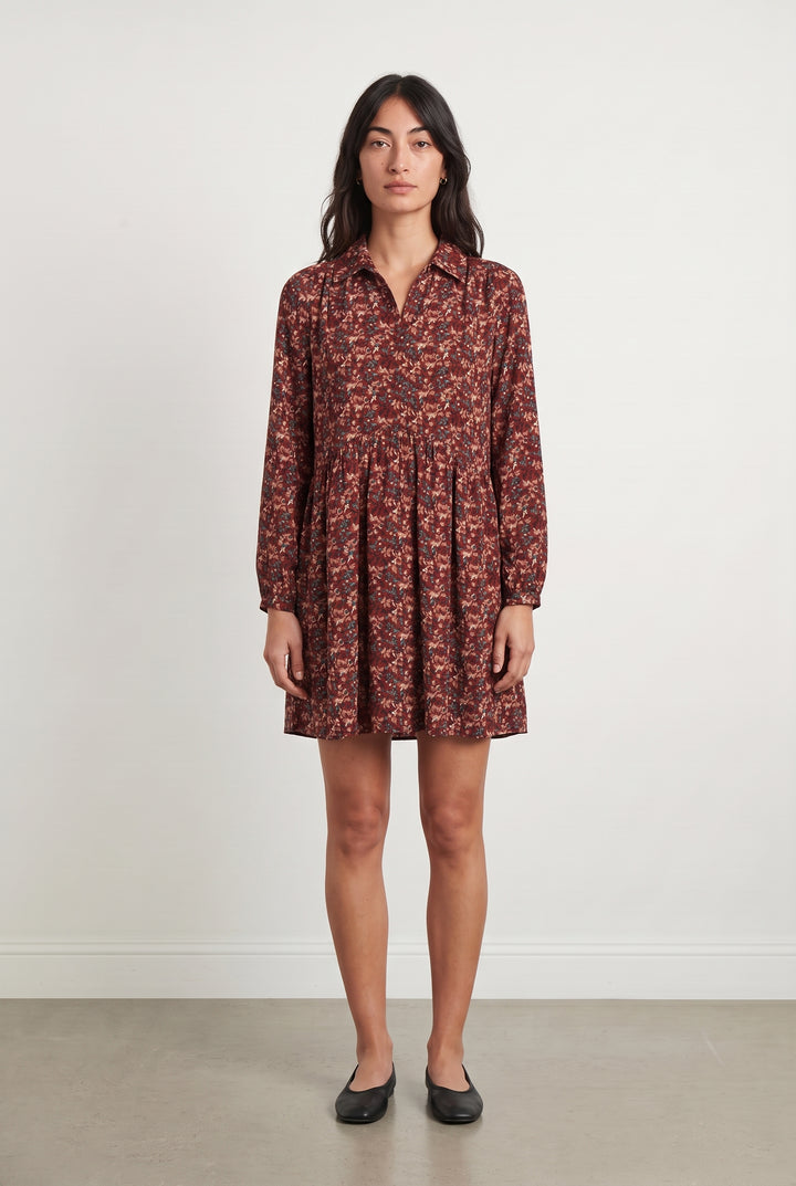 Robe Fleurie Bordeaux - Taille S/36 de la marque Petite Mendigote | PARAD107752 - Vendu par Paradigme - Image 1