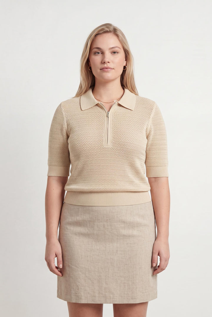 Polo Maille Beige - Taille XL/42 de la marque Comptoir des Cotonniers | PARAD107755 - Vendu par Paradigme - Image 1