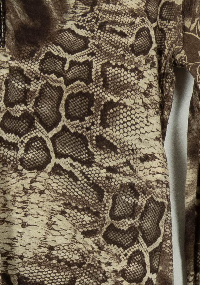 Chemisier Marron et Beige - Taille XL/42 de la marque Indies | PARAD107763 - Vendu par Paradigme - Image 3