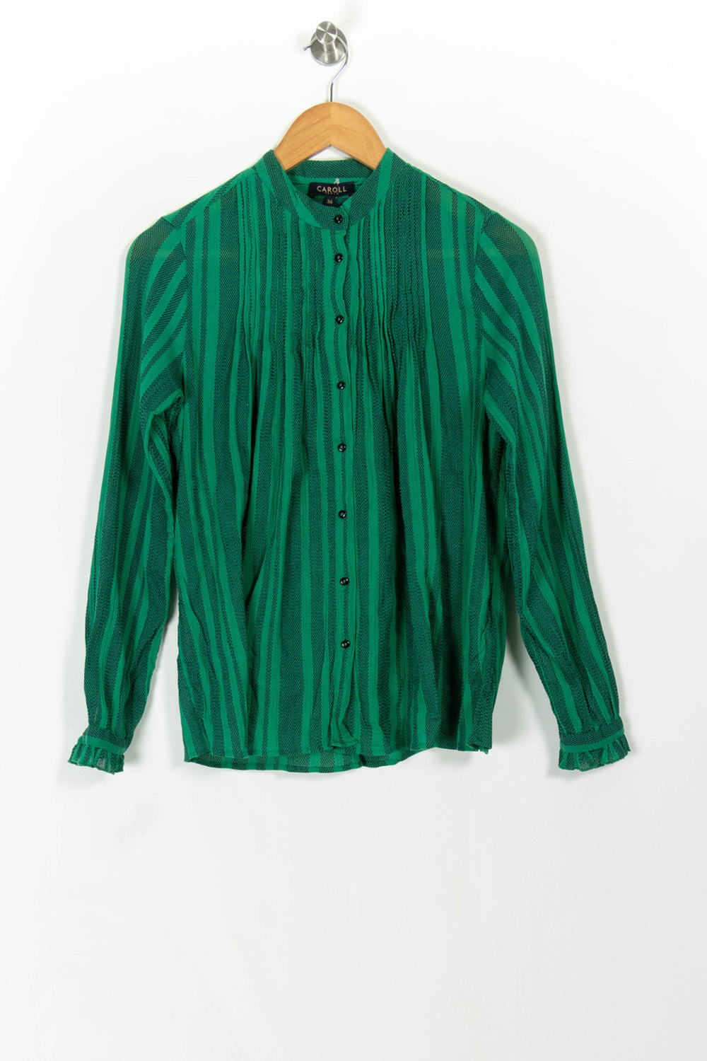 Blouse Verte - Taille S/36 de la marque Caroll | PARAD107764 - Vendu par Paradigme - Image 2
