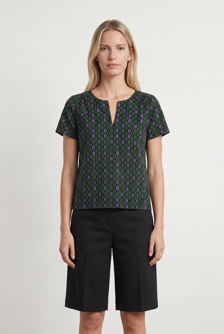 Blouse Verte et Violette - Taille S/36 de la marque La Fée Maraboutée | PARAD107774 - Vendu par Paradigme - Image 1