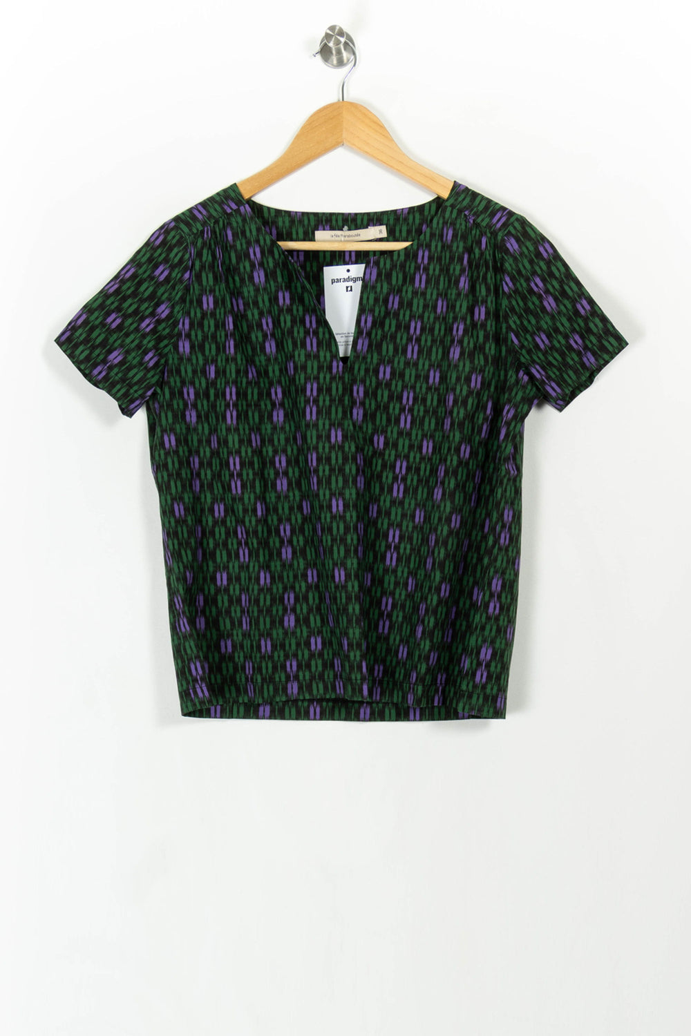 Blouse Verte et Violette - Taille S/36 de la marque La Fée Maraboutée | PARAD107774 - Vendu par Paradigme - Image 2