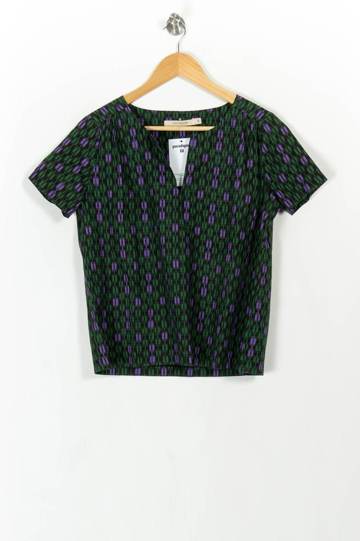 Blouse Verte et Violette - Taille S/36 de la marque La Fée Maraboutée | PARAD107774 - Vendu par Paradigme - Image 2