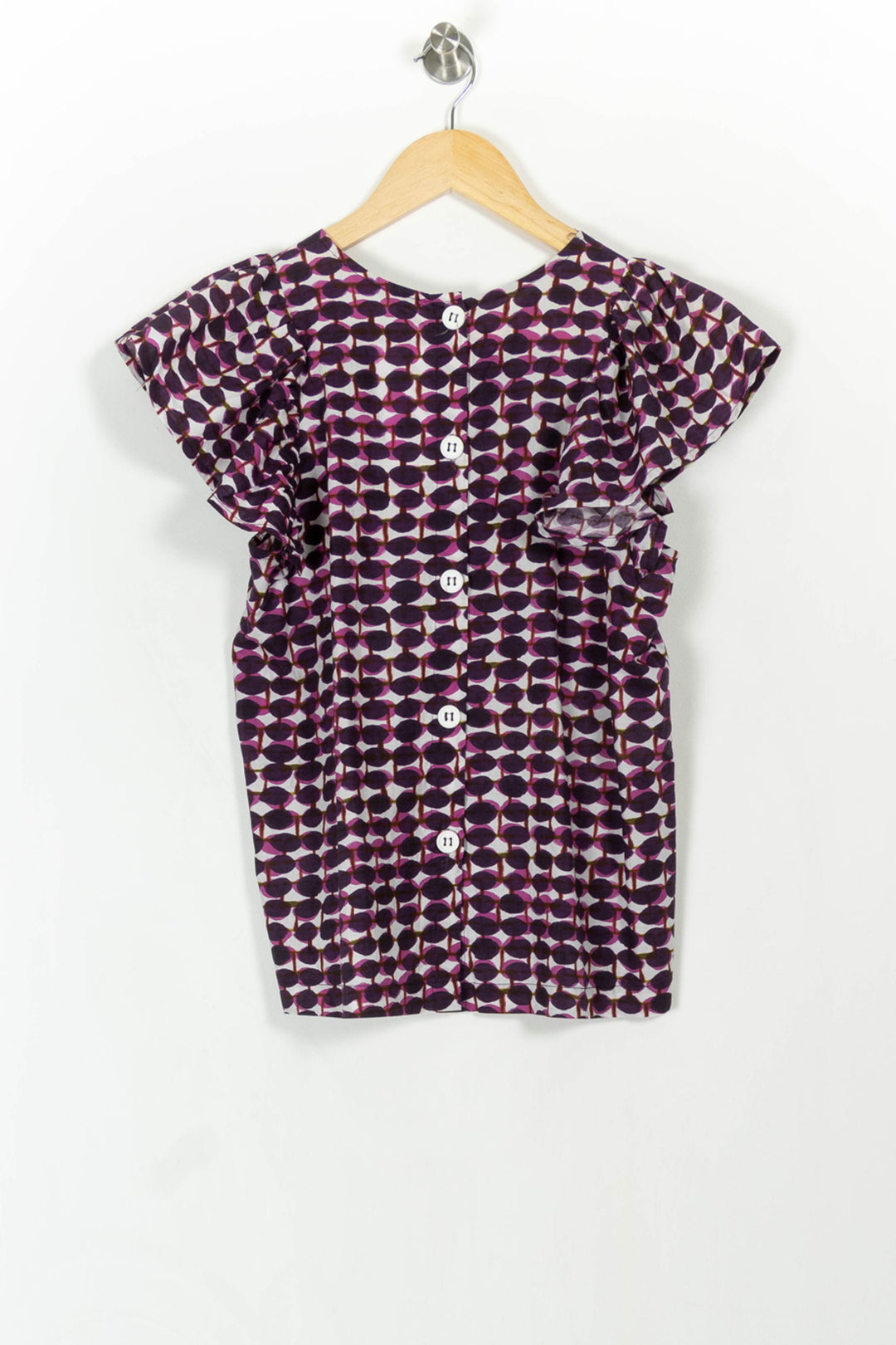 Blouse Violette et Blanche - Taille S/36 de la marque La Fée Maraboutée | PARAD107775 - Vendu par Paradigme - Image 4