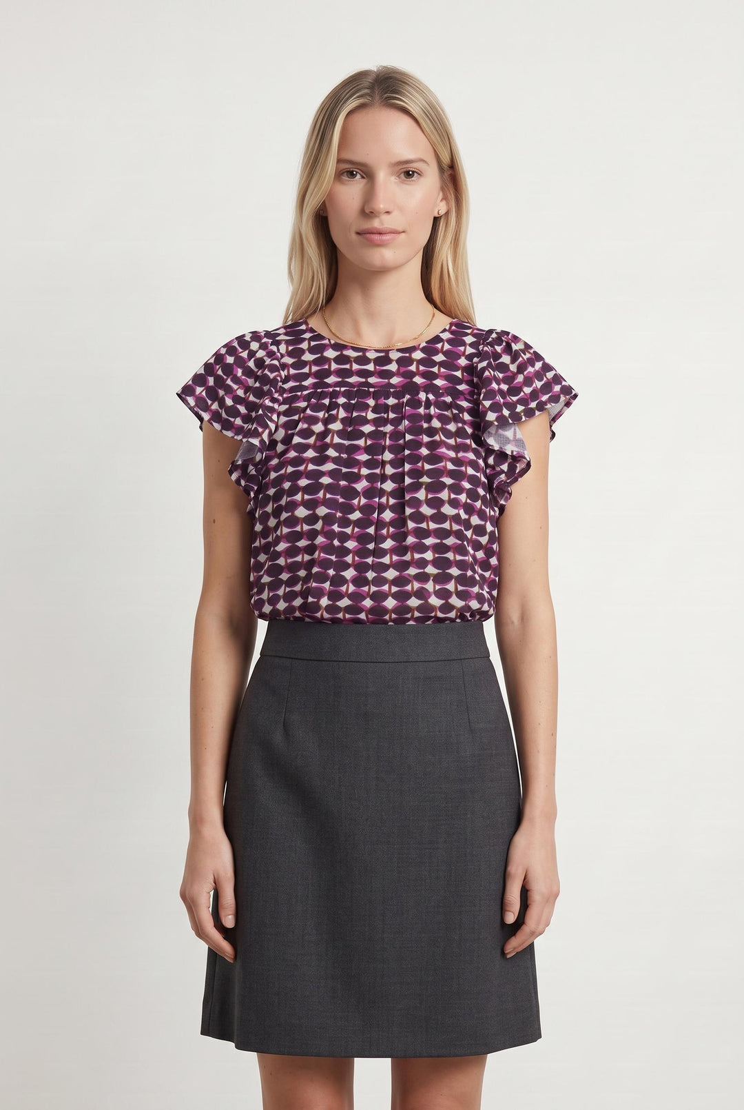 Blouse Violette et Blanche - Taille S/36 de la marque La Fée Maraboutée | PARAD107775 - Vendu par Paradigme - Image 1