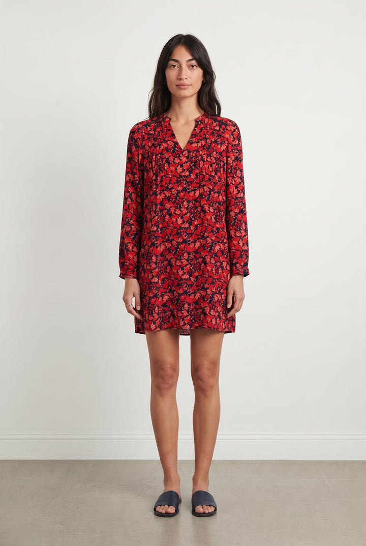 Robe Fleurie Rouge et Noire - Taille S/36 de la marque La Fée Maraboutée | PARAD107776 - Vendu par Paradigme - Image 1