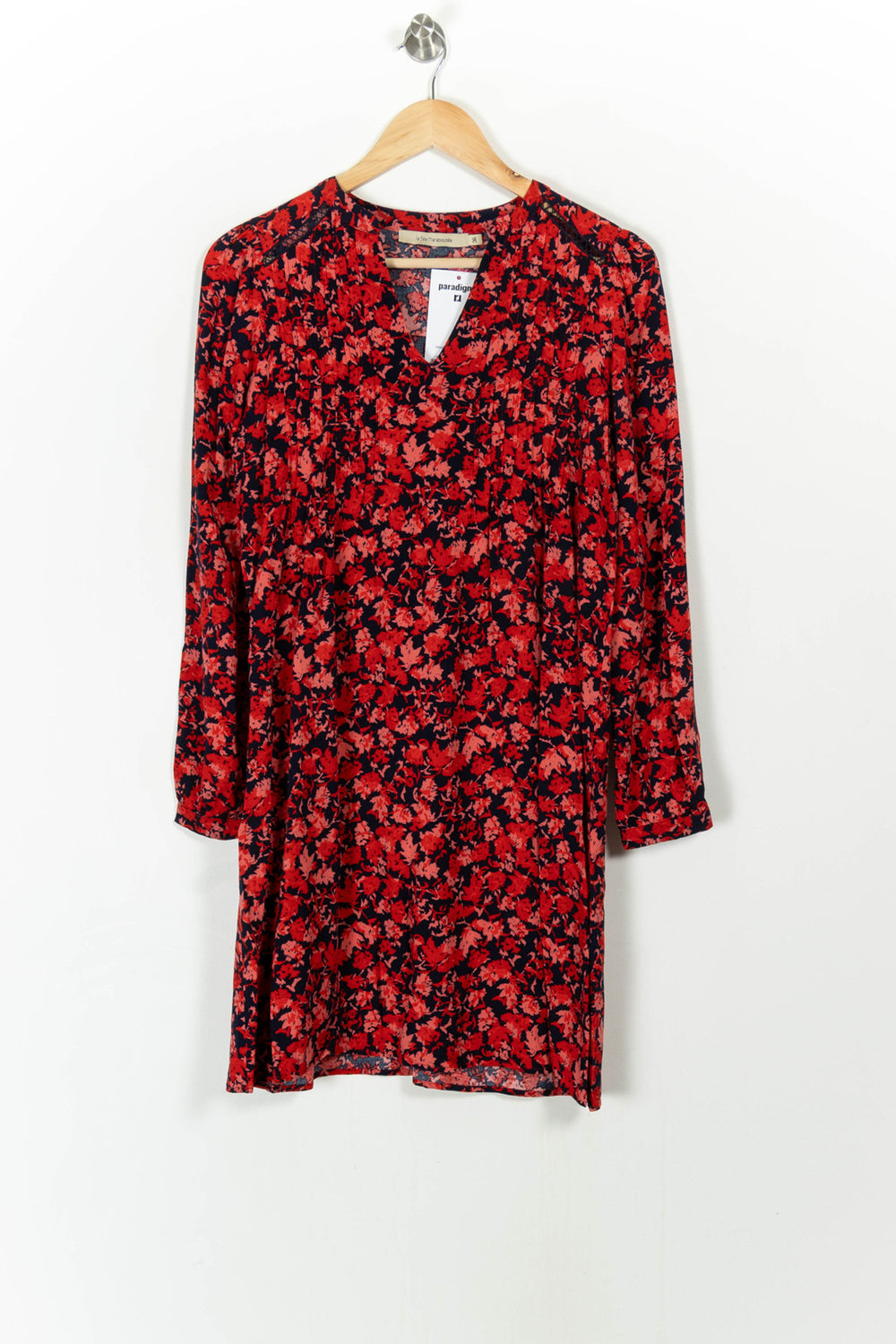 Robe Fleurie Rouge et Noire - Taille S/36 de la marque La Fée Maraboutée | PARAD107776 - Vendu par Paradigme - Image 2