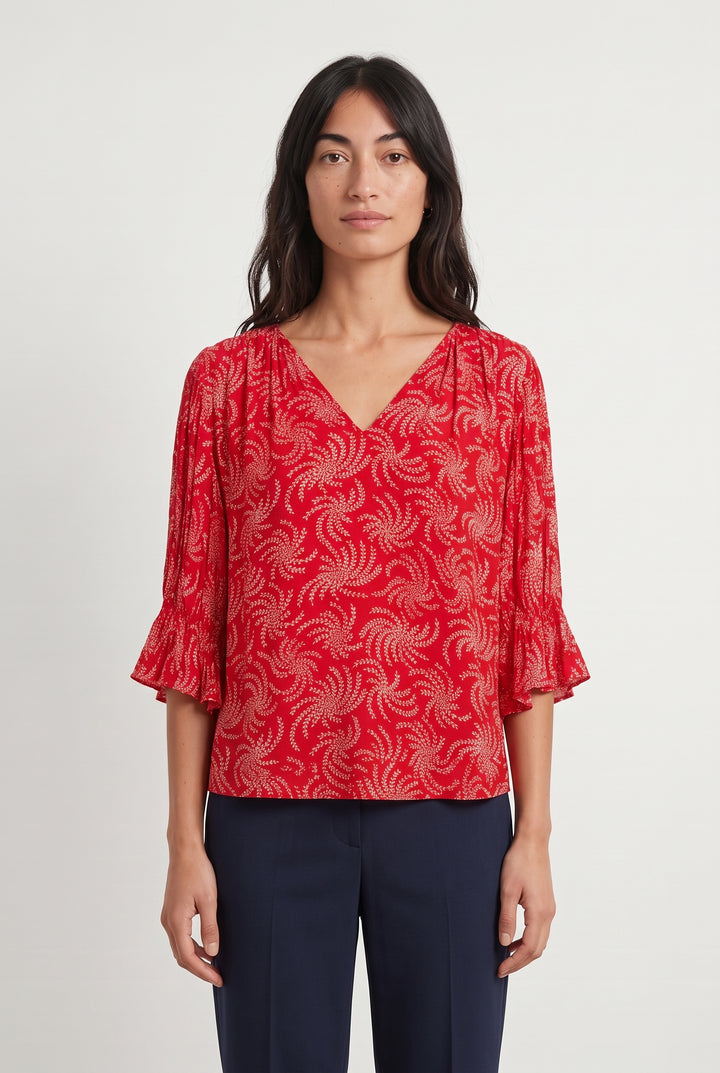 Blouse Rouge et Blanche - Taille S/36 de la marque ba&sh | PARAD107797 - Vendu par Paradigme - Image 1