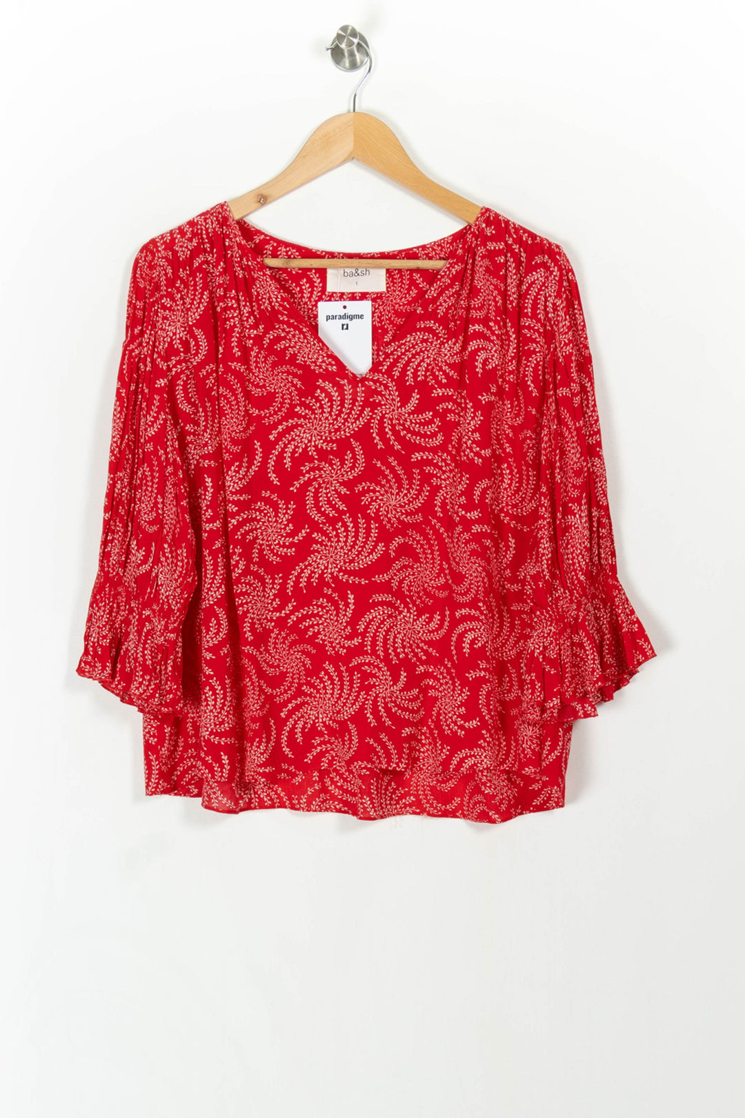 Blouse Rouge et Blanche - Taille S/36 de la marque ba&sh | PARAD107797 - Vendu par Paradigme - Image 2