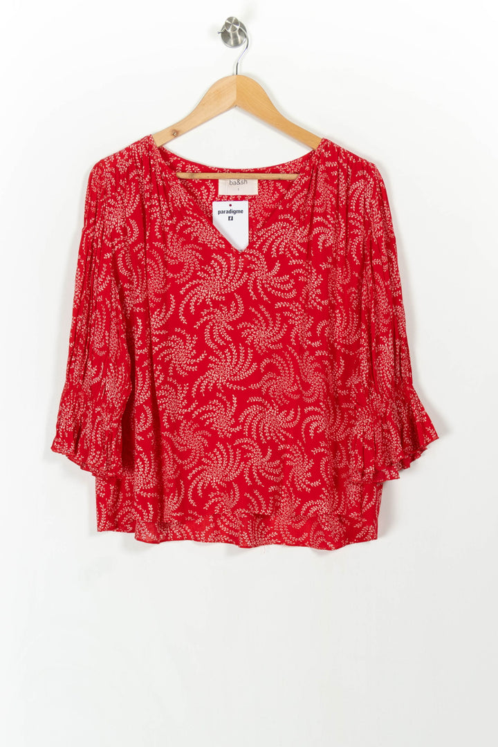 Blouse Rouge et Blanche - Taille S/36 de la marque ba&sh | PARAD107797 - Vendu par Paradigme - Image 2