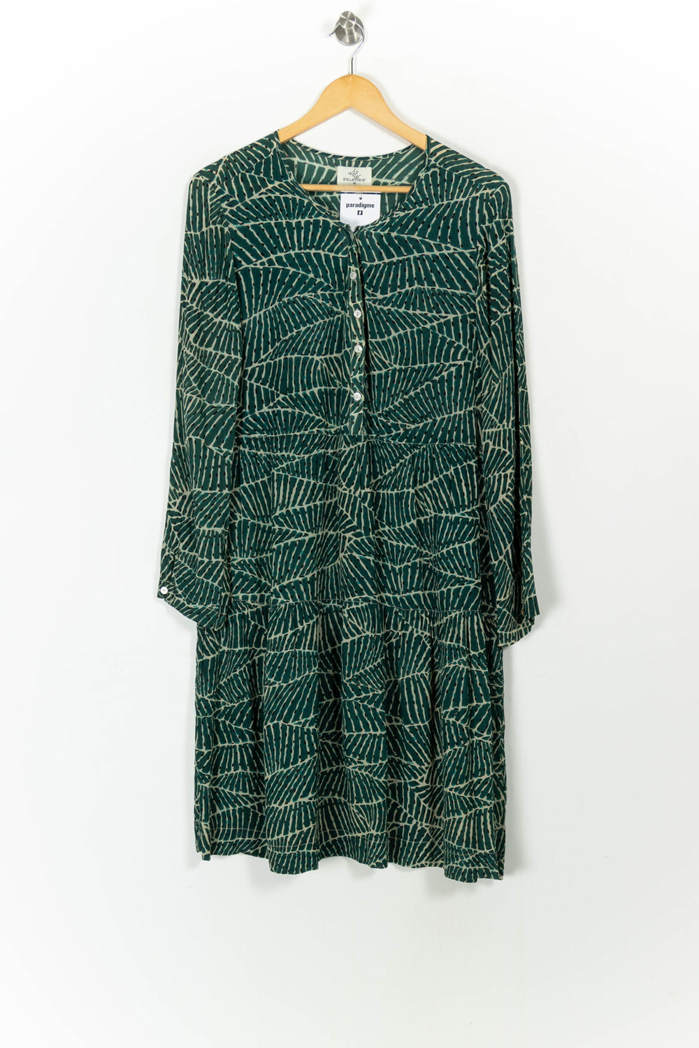 Robe Courte Verte et Blanche - Taille L/40 de la marque Stella Forest | PARAD107801 - Vendu par Paradigme - Image 2