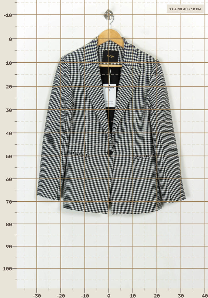 Veste Tailleur Noire et Blanche - Taille M/38 de la marque Maje | PARAD107802 - Vendu par Paradigme - Image 4