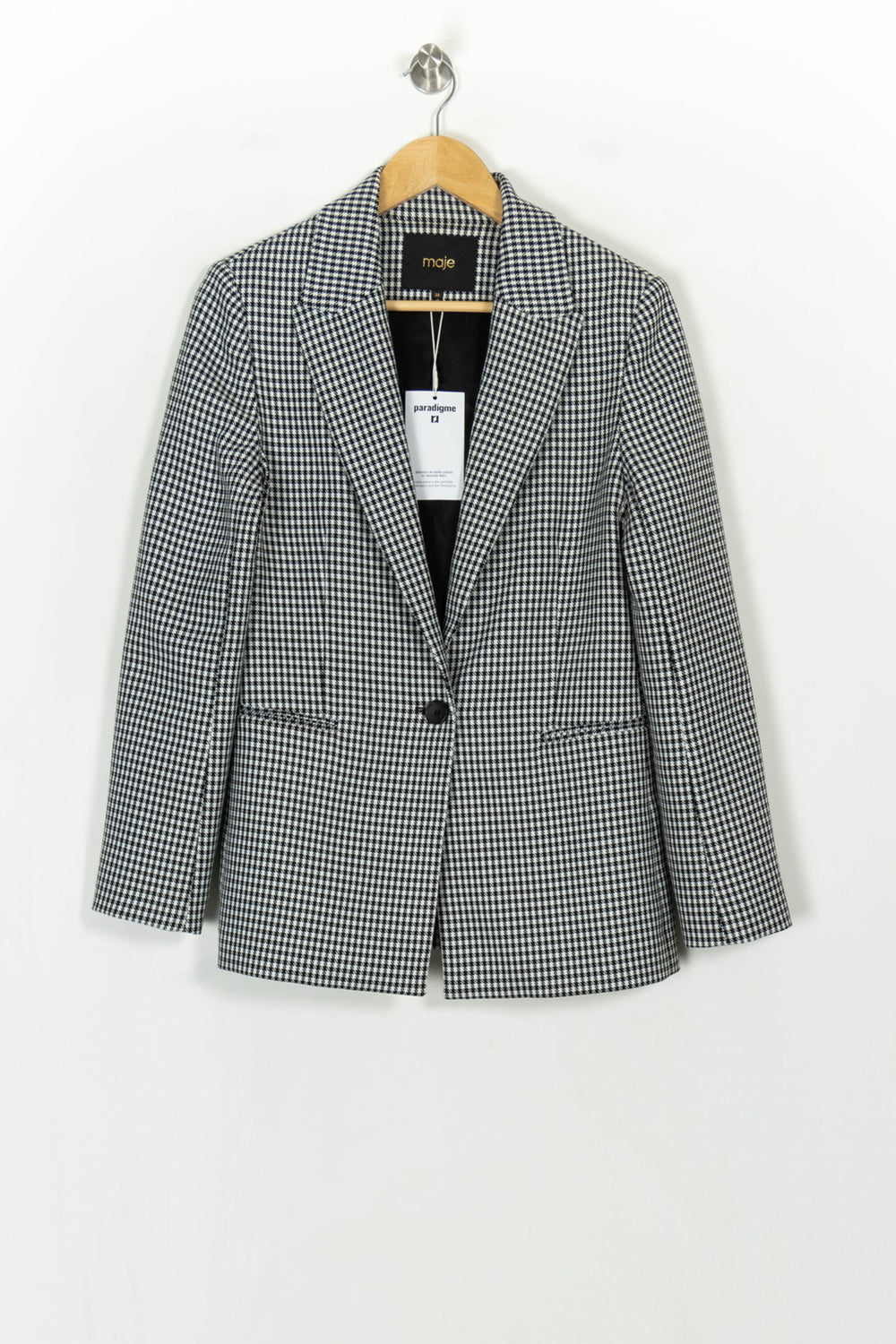 Veste Tailleur Noire et Blanche - Taille M/38 de la marque Maje | PARAD107802 - Vendu par Paradigme - Image 2